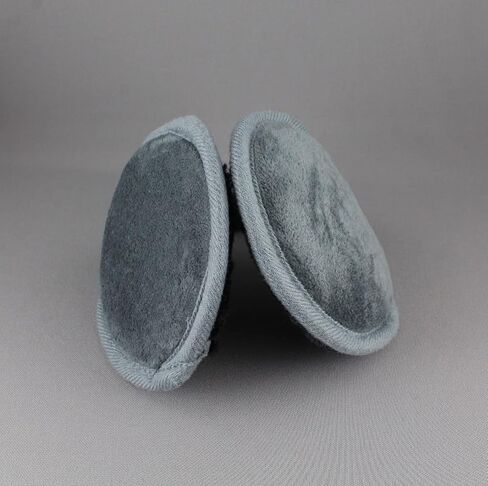 Dark Grey Gray fleece ear muffs warmers behind head under hair 4.75 inch wide ear covers faux fur lined in Kuwait