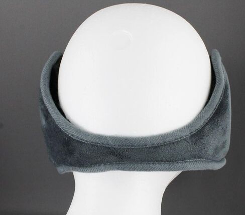 Dark Grey Gray fleece ear muffs warmers behind head under hair 4.75 inch wide ear covers faux fur lined in Kuwait