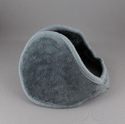 Dark Grey Gray fleece ear muffs warmers behind head under hair 4.75 inch wide ear covers faux fur lined in Kuwait