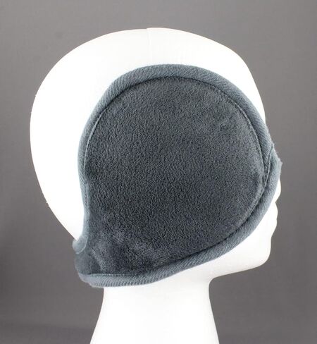 Dark Grey Gray fleece ear muffs warmers behind head under hair 4.75 inch wide ear covers faux fur lined in Kuwait