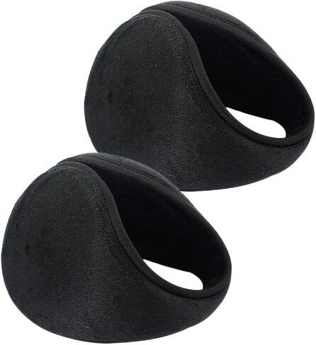Ear Muffs Fleece Warm Earmuffs Ear Warmer Winter Accessory for Men Women Black 2pcs Style 1, Winter Warm Earmuffs, Ear Muffs in Saudi Arabia