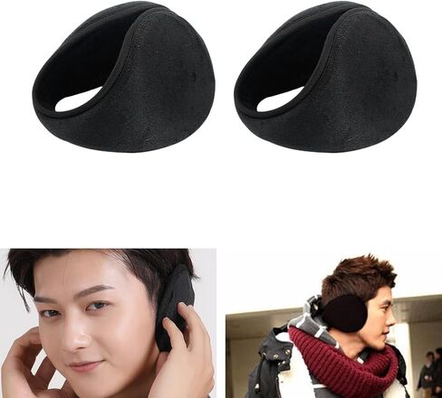 Ear Muffs Fleece Warm Earmuffs Ear Warmer Winter Accessory for Men Women Black 2pcs Style 1, Winter Warm Earmuffs, Ear Muffs in Saudi Arabia