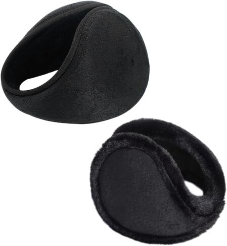Ear Muffs Fleece Warm Earmuffs Ear Warmer Winter Accessory for Men Women Black 2pcs Style 1, Winter Warm Earmuffs, Ear Muffs in Saudi Arabia