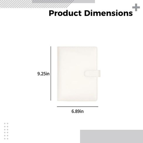 White A5 PU Leather Photo Album Binder, 9.3 x 6.9 in / 23.5 x 17.5 cm Loose-Leaf Scrapbook, Photo Cards Collection, Gifts for Party, Wedding in Kuwait