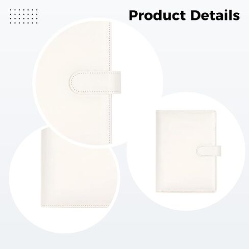 White A5 PU Leather Photo Album Binder, 9.3 x 6.9 in / 23.5 x 17.5 cm Loose-Leaf Scrapbook, Photo Cards Collection, Gifts for Party, Wedding in Kuwait