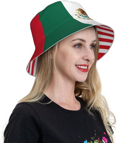 National USA Flag Bucket Hat for Women Men, Patriotic Double-Side-Wear Reversible Sun Cap Beach Travel Hats in Saudi Arabia