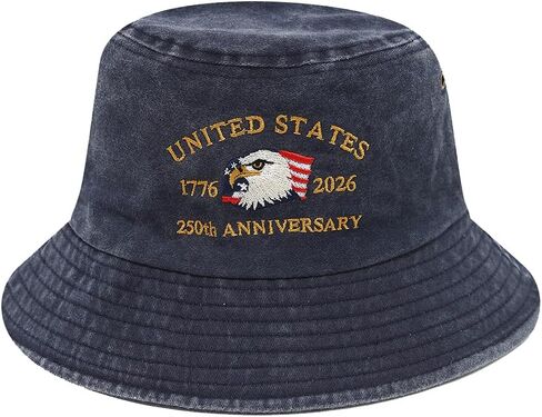 US 250th Anniversary Bucket Hat,Retro Embroidered 250 Year American Fisherman Hat,1776-2026 Unisex Patriotic Sun Hats in Saudi Arabia
