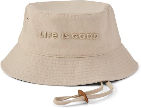 Life is Good LIG Crafty Wordmark Bucket Hat, Birch White, One Size in Kuwait