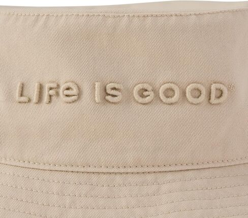 Life is Good LIG Crafty Wordmark Bucket Hat, Birch White, One Size in Kuwait
