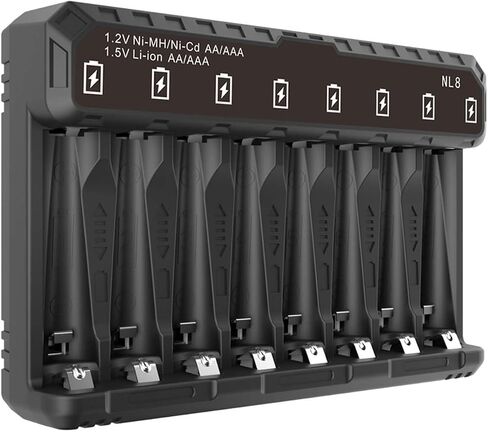 2Pack 1.5V AA Rechargeable Battery Charger 8-Bay, Charger Only Without Batteries in Saudi Arabia
