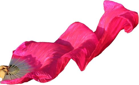 WEISIPU Hand-Made Faux Silk Belly Dance Fan Veils - Bamboo Long Fans Veils Available in 8 Stunning Colors for Dance Performances Right Hand in Saudi Arabia