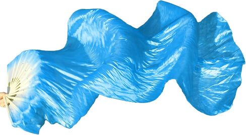 WEISIPU Hand-Made Faux Silk Belly Dance Fan Veils - Bamboo Long Fans Veils Available in 8 Stunning Colors for Dance Performances Right Hand in Saudi Arabia