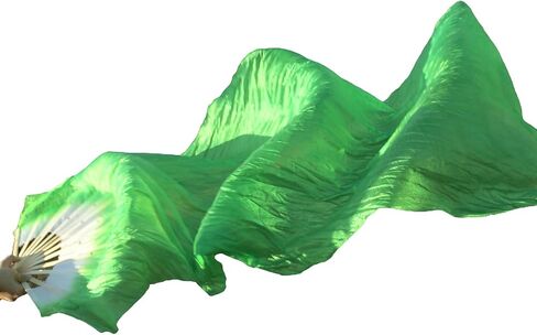 WEISIPU Hand-Made Faux Silk Belly Dance Fan Veils - Bamboo Long Fans Veils Available in 8 Stunning Colors for Dance Performances Right Hand in Saudi Arabia