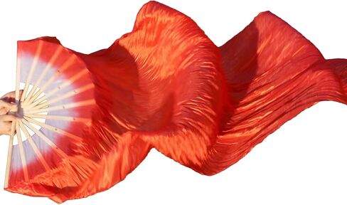 WEISIPU Hand-Made Faux Silk Belly Dance Fan Veils - Bamboo Long Fans Veils Available in 8 Stunning Colors for Dance Performances Right Hand in Saudi Arabia
