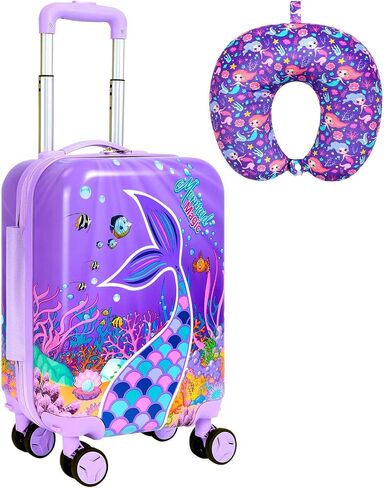 Skateboard Dinosaur Kids Luggage 2PC Set: Airline-Approved Carry On Boys Suitcase with 360° Spinner Rolling Wheels, Includes Neck Pillow in Saudi Arabia