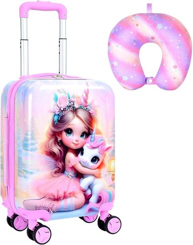 Skateboard Dinosaur Kids Luggage 2PC Set: Airline-Approved Carry On Boys Suitcase with 360° Spinner Rolling Wheels, Includes Neck Pillow in Saudi Arabia