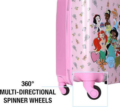 Disney Princess Kids Pink ABS 4-Wheel 20" Suitcase Luggage for Travel & Adventures in Kuwait