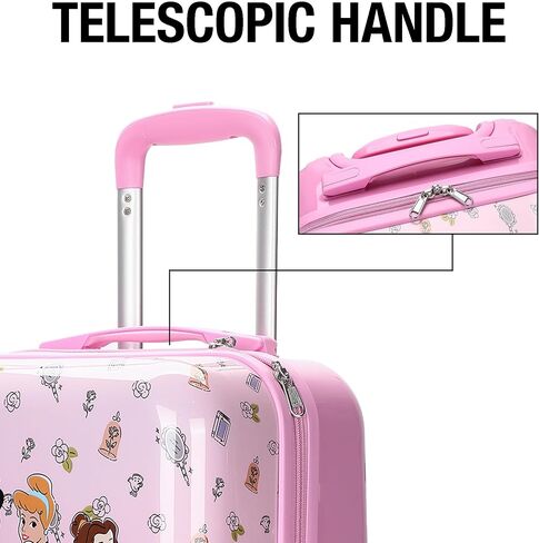 Disney Princess Kids Pink ABS 4-Wheel 20" Suitcase Luggage for Travel & Adventures in Kuwait