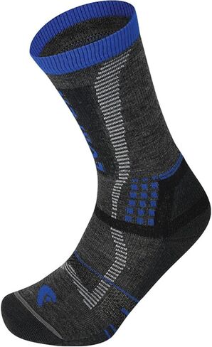 Lorpen T3 Unisex Nordic Ski Light Eco Crew Sock, Great for Winter Sports, Eco-Friendly & Sustainable, Cushioned, Charcoal/Blue, Size Medium in Kuwait