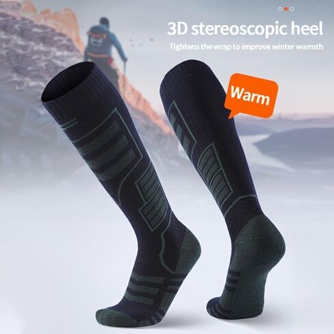 Wool Ski Socks, Cold Weather Socks for Snowboarding, Snow, Winter, Thermal Knee-high Warm Socks, Hunting in Kuwait