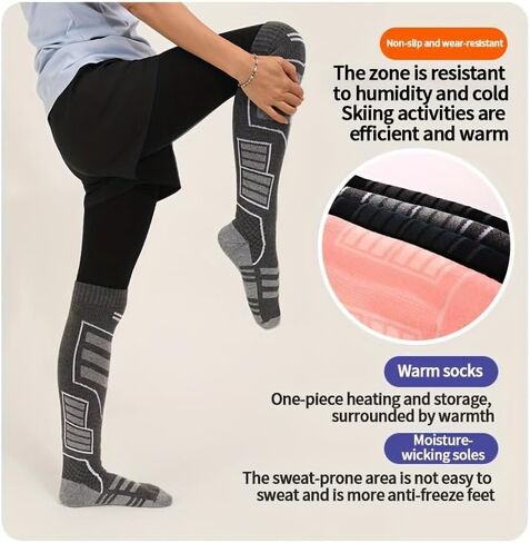 Wool Ski Socks, Cold Weather Socks for Snowboarding, Snow, Winter, Thermal Knee-high Warm Socks, Hunting in Kuwait