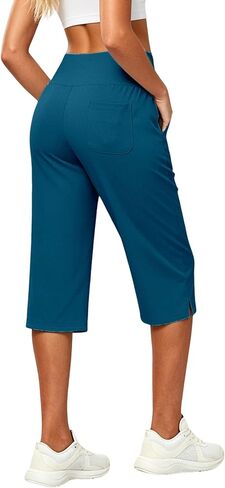 Capris for Women with Pockets Plus Size High Waisted Dressy Capri Pants Straight Leg Casual Work Travel Cropped Pants in Saudi Arabia
