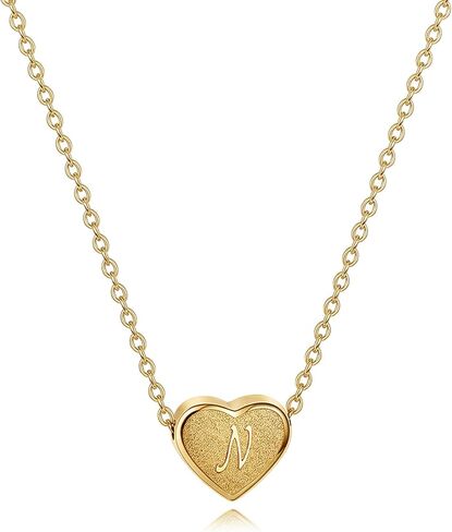 18k Gold Plated Heart Pendant Letter Necklaces for Girls Stainless Steel Initial Necklace for Women Birthday Gifts for Girls Women in Kuwait
