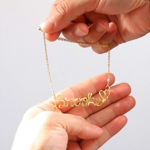 Alan Wire Name Necklace Personalized,Dainty Custom Name Necklace,Gold Name Necklace,Custom Necklace Gift for Her,Daughter,Sister,Mom in Saudi Arabia