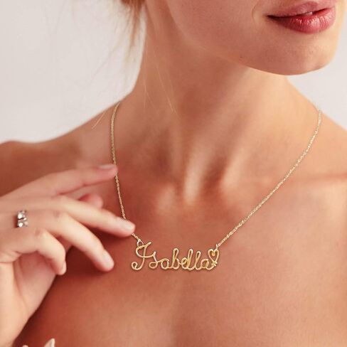 Alan Wire Name Necklace Personalized,Dainty Custom Name Necklace,Gold Name Necklace,Custom Necklace Gift for Her,Daughter,Sister,Mom in Saudi Arabia