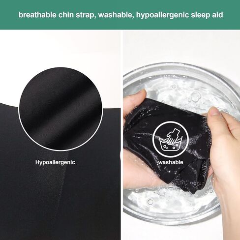 Anti Snoring Chin Strap for Sleeping – Adjustable, Breathable & Comfortable Snore Stopper Device for Men & Women – Effective Mouth Tape Alternative for Better Sleep & Apnea Relief (Black) in Saudi Arabia
