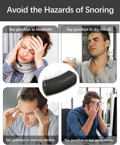 Anti Snoring Devices, Electric Snoring Solution with Adjustable Security Strap, Adjustable 6-Speed, Universal Fit for All Nose Shapes for Men & Women (Matte Black) in Saudi Arabia