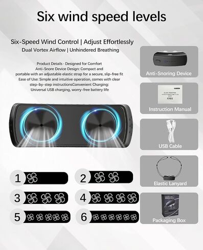 Anti Snoring Devices, Electric Snoring Solution with Adjustable Security Strap, Adjustable 6-Speed, Universal Fit for All Nose Shapes for Men & Women (Matte Black) in Saudi Arabia