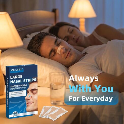 MQUPIN Extra Strength Large Nasal Strips for Big Noses with Wide Design for Instant & Easier Breathing, Featuring External Support and an All-Night Hold (60 Count) in Kuwait