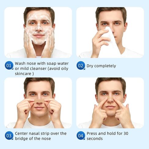 MQUPIN Extra Strength Large Nasal Strips for Big Noses with Wide Design for Instant & Easier Breathing, Featuring External Support and an All-Night Hold (60 Count) in Kuwait