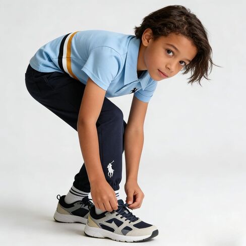 Azmxynol Boys Clothes 2 Piece Polo Short Sleeve T-Shirt + Pants, Boys Spring Summer Outfit, Size 4-8 Years in Kuwait