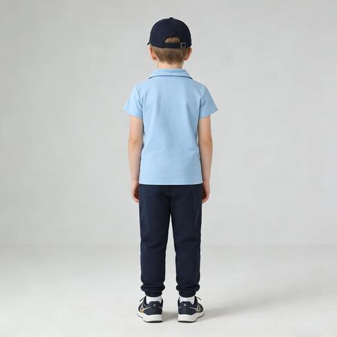 Azmxynol Boys Clothes 2 Piece Polo Short Sleeve T-Shirt + Pants, Boys Spring Summer Outfit, Size 4-8 Years in Kuwait