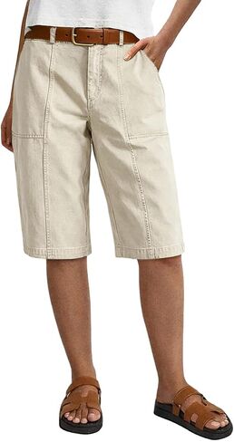 Flamingals Women’s High Waist Bermuda Shorts Fashion Trendy Stitch Detail Casual Cargo Shorts in Kuwait
