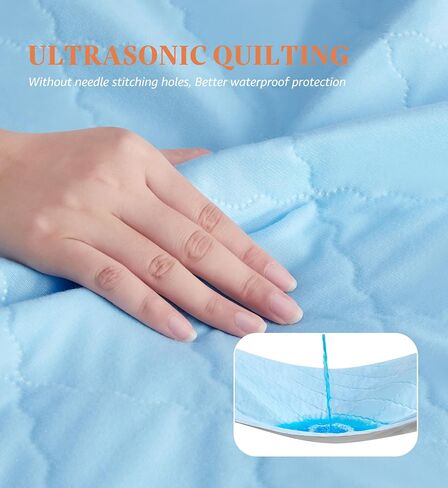 Ultimate Washable Underpads - Heavy Absorbency, Waterproof Reusable Incontinence Pads for Adults, Kids, Elderly & Pets - Bedwetting Pads for Bed, Couch, Sofa, Floor (Blue, 34 x 36 Inches, Pack of 4) in Kuwait