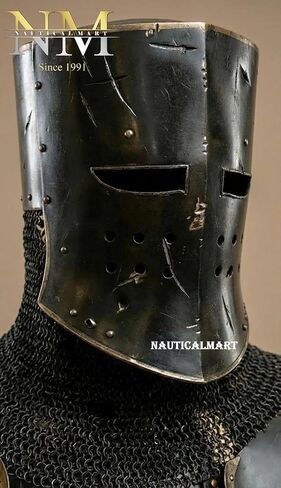 Medieval Black Templar Knight Full Armor Suit | Handcrafted Steel Plate for LARP, Cosplay & Collectors Royal Crusader Knight Full Armor Set | Wearable 18-Gauge Steel Body Armour with Cape & Shield in Kuwait