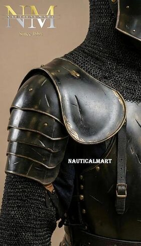 Medieval Black Templar Knight Full Armor Suit | Handcrafted Steel Plate for LARP, Cosplay & Collectors Royal Crusader Knight Full Armor Set | Wearable 18-Gauge Steel Body Armour with Cape & Shield in Kuwait