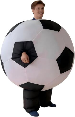 Inflatable Soccer Ball Costume for Adults, Funny Blow up Football Suit for Halloween, Sports Themed Party, Game Day in Saudi Arabia