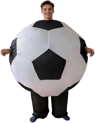 Inflatable Soccer Ball Costume for Adults, Funny Blow up Football Suit for Halloween, Sports Themed Party, Game Day in Saudi Arabia