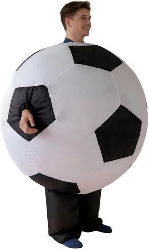 Inflatable Soccer Ball Costume for Adults, Funny Blow up Football Suit for Halloween, Sports Themed Party, Game Day in Saudi Arabia