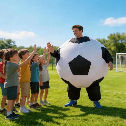 Inflatable Soccer Ball Costume for Adults, Funny Blow up Football Suit for Halloween, Sports Themed Party, Game Day in Saudi Arabia