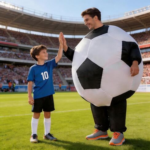 Inflatable Soccer Ball Costume for Adults, Funny Blow up Football Suit for Halloween, Sports Themed Party, Game Day in Saudi Arabia