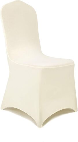 Peomeise 12pcs Stretch Spandex Chair Cover for Wedding Party Dining Banquet Event (White, 12) in Saudi Arabia