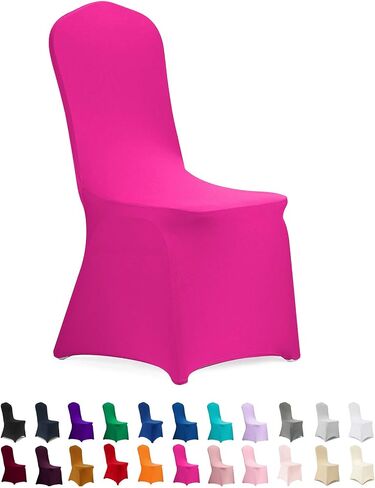 Peomeise 12pcs Stretch Spandex Chair Cover for Wedding Party Dining Banquet Event (White, 12) in Saudi Arabia