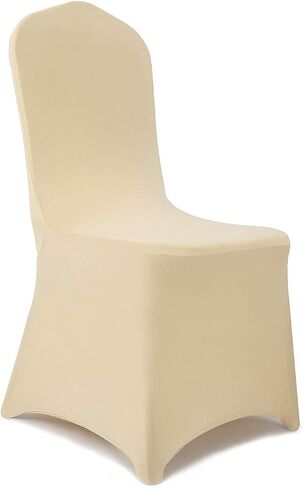 Peomeise 12pcs Stretch Spandex Chair Cover for Wedding Party Dining Banquet Event (White, 12) in Saudi Arabia