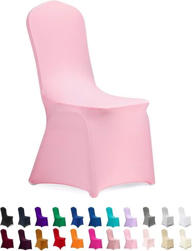 Peomeise 12pcs Stretch Spandex Chair Cover for Wedding Party Dining Banquet Event (White, 12) in Saudi Arabia