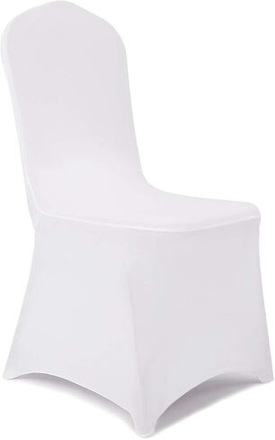 Peomeise 12pcs Stretch Spandex Chair Cover for Wedding Party Dining Banquet Event (White, 12) in Saudi Arabia